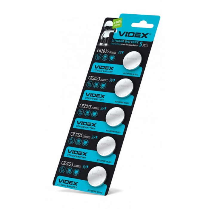 Батарейка літієва Videx CR2025 5шт BLISTER CARD (CR2025 5pc)