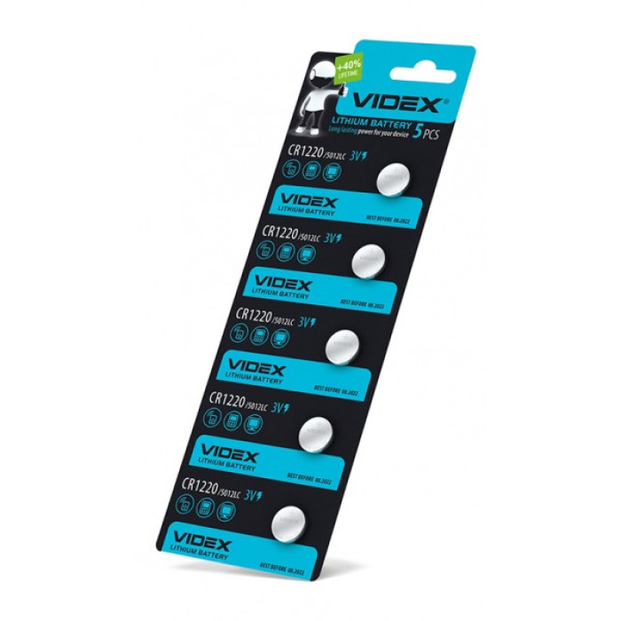 Батарейка літієва Videx CR1220 5шт BLISTER CARD (CR1220 5pc)
