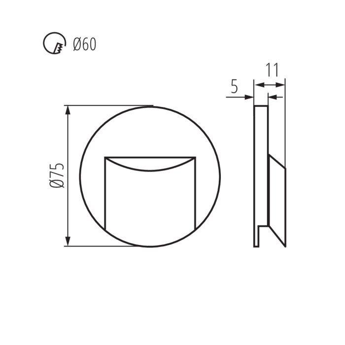 Точковий світильник Kanlux 33335 Erinus LED 1x0.8W 4000K 15Lm IP20
