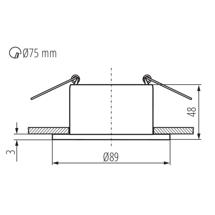 Точковий світильник Kanlux 36222 Glozo DSO W/B GX5.3/GU10 1x10W IP20 Bl