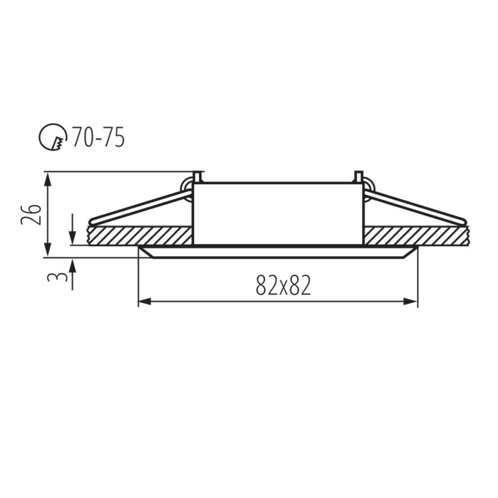 Точковий світильник Kanlux 18530 Gwen CT-DTL50-B GX5.3 1x10W IP20 Gr