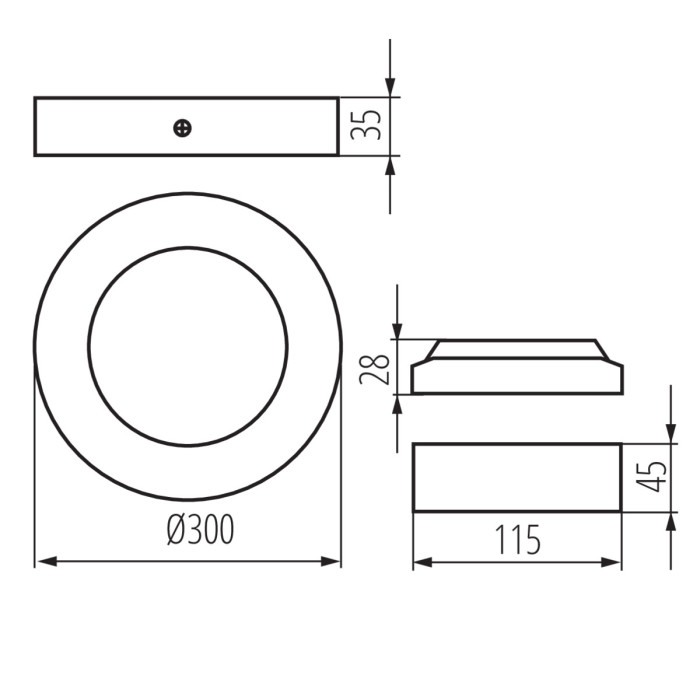 Стельовий світильник Kanlux 33541 Carsa LED 1x24W 4000K 1680Lm IP20
