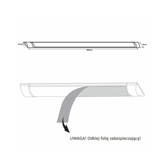 Світильник стельовий Goldlux 325594 Oprawa Led 1x50W 4000K 5500Lm IP20 Wh (073865)
