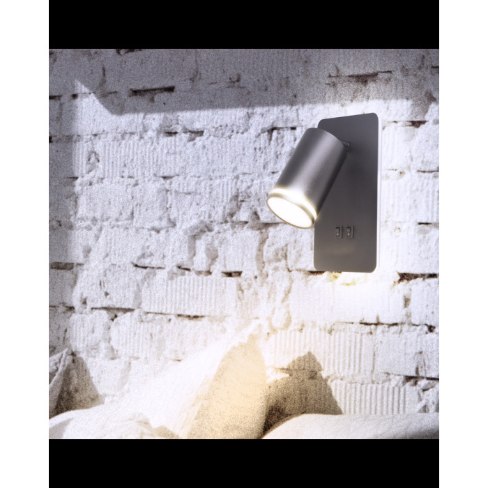 Бра Goldlux 324368 Paris GU10+Led 2x10+6W IP20 BK (059847)
