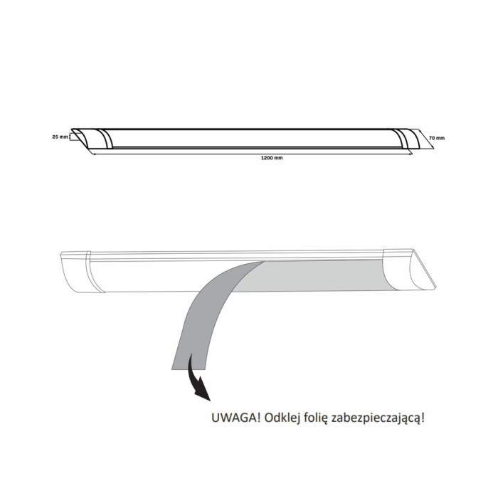 Світильник стельовий Goldlux 325587 Oprawa Led 1x36W 4000K 4000Lm IP20 Wh (073864)