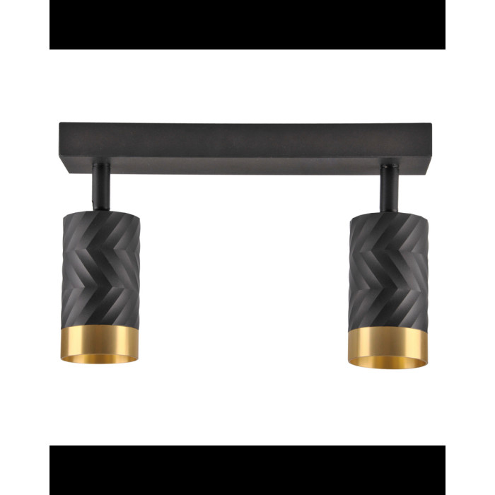 Спот Goldlux 323545 Arras GU10 2x10W IP20 BK (052085)