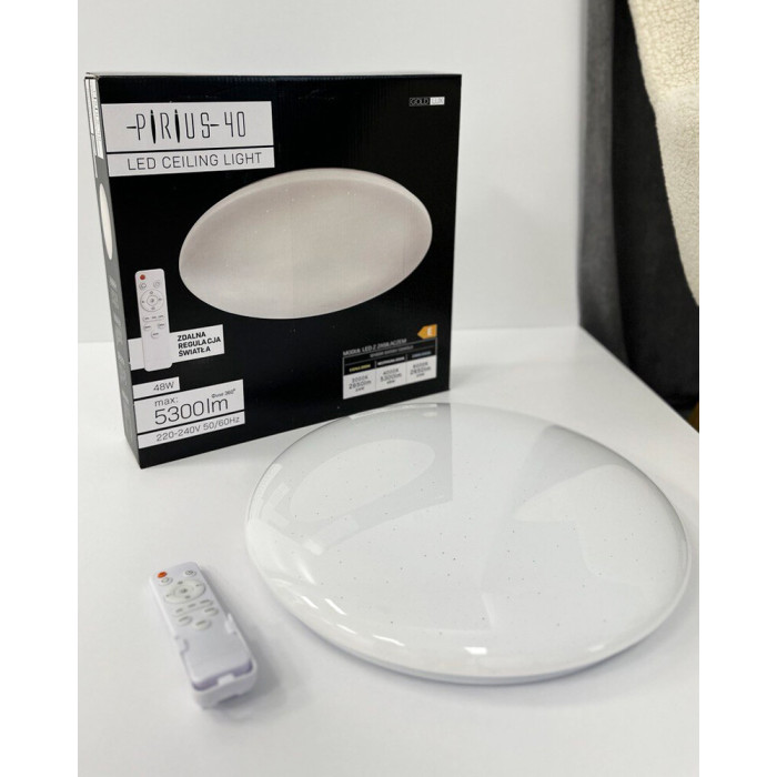 Світильник стельовий Goldlux 325747 Pirius Led 1x48W 3000K-6000K 5300Lm IP44 WH (072926)