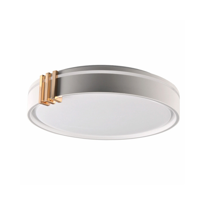 Люстра із пультом світлодіодна, стельовий світильник Goldlux 328847 Arletta 40 Led 1x48W 3000K-6000K 5200Lm IP44 Сірий (095406)