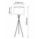 Торшер Goldlux 325815 Tekla E27 1x20W IP20 Чорний (091592)