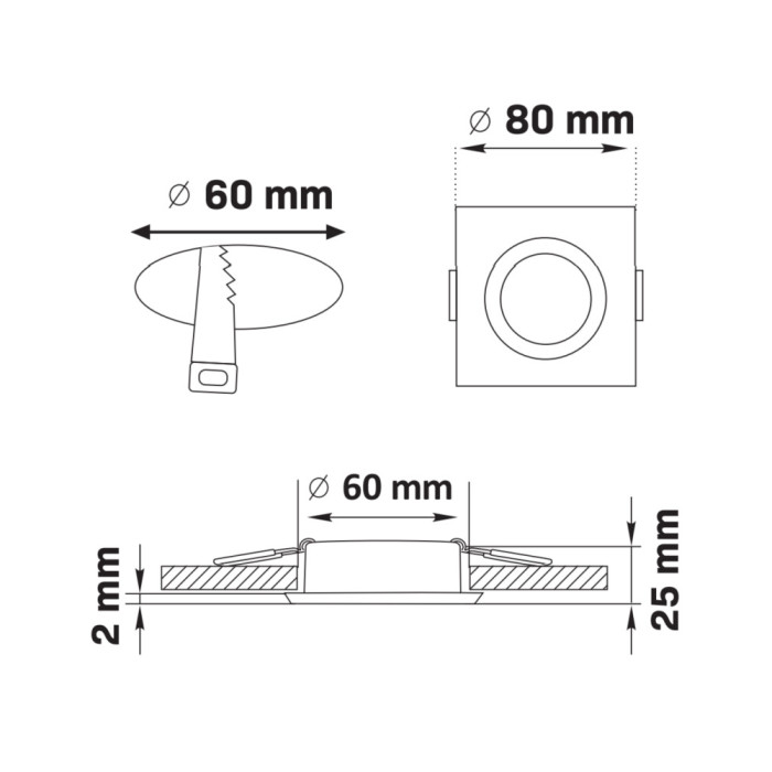 Точковий світильник Goldlux 323354 Febe GU10 1x8W IP20 BK (059936)