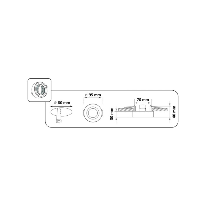 Точковий світильник Goldlux 319876 Gaja GU5.3 1x12W IP20 WH (047502)