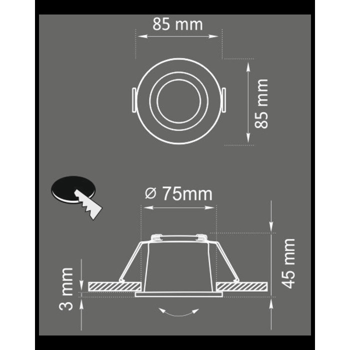 Точковий світильник Goldlux 315489 Kolding GU5.3 1x8W IP20 WH (014391)