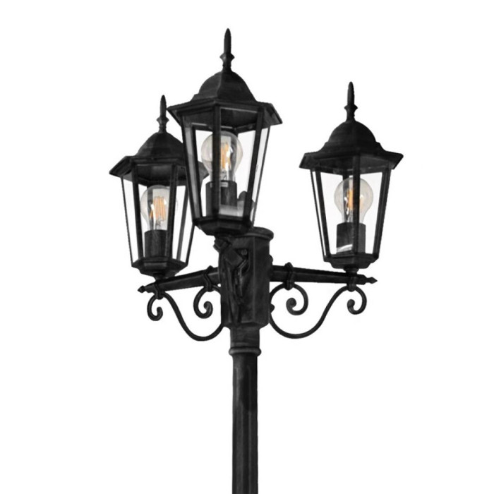 Вуличний світильник Goldlux 313423 Liguria E27 3x20W IP43 BK (046845)