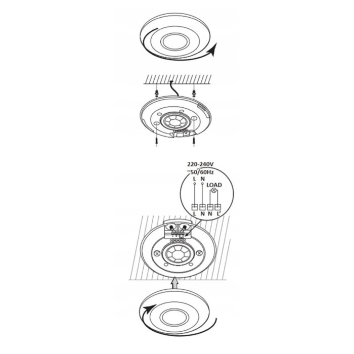 Датчик руху Goldlux 318756 ES-M15B Led 4000K IP20 Wh (047849)