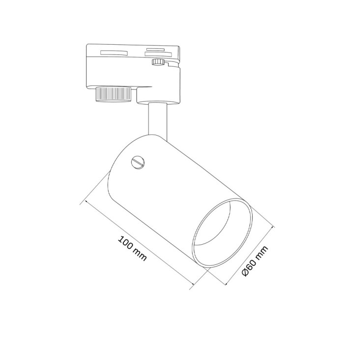 Трековий світильник Goldlux 328205 Smoky GU10 1x10W IP20 Чорний (095393)