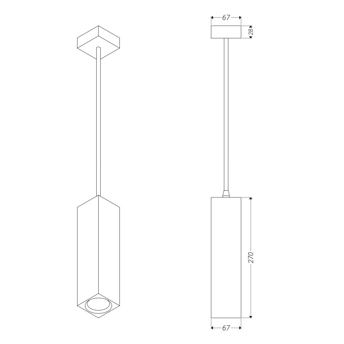 Світильник підвісний ITERNA Cube P, 1xGU10, Темний ясен (LW065)