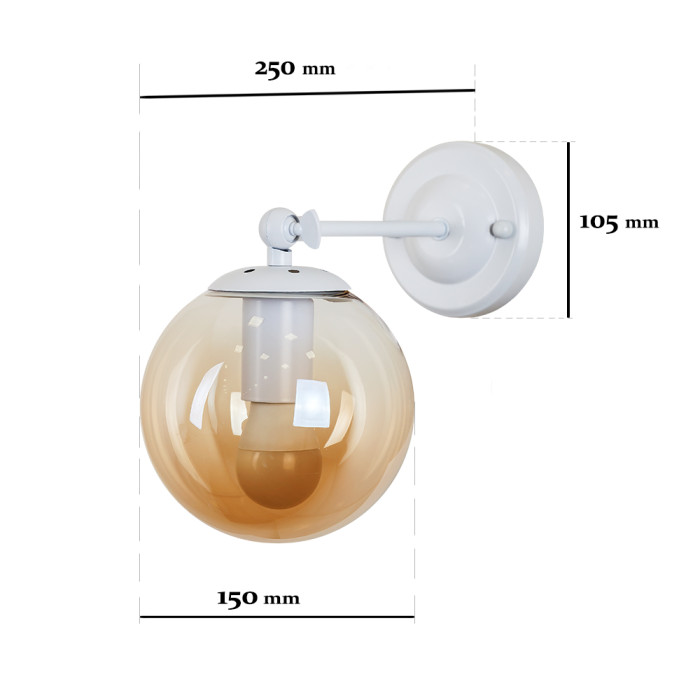 Бра 756WPR150F-1 WH+BR (LVS4910)