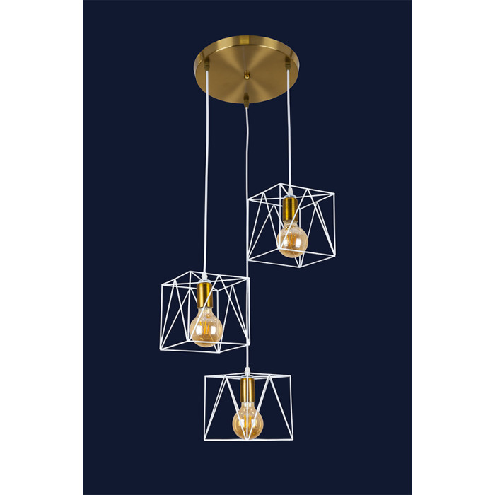 Підвісний світильник 756PR103F-3 BRZ+WH (300) (LVS3982)