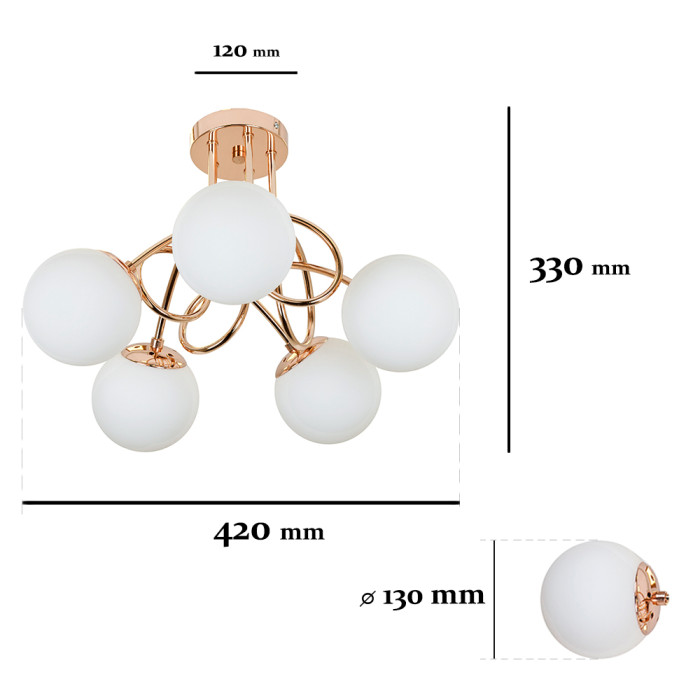 Люстра 7529910-5 GOLD+WH (LVS4746)