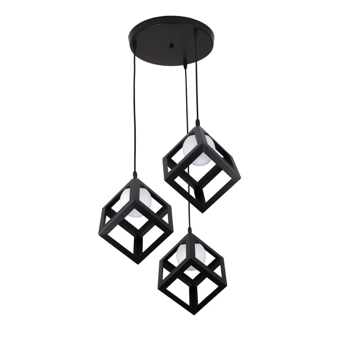 Підвісний світильник 756PR160glass-3 BK+WH (300) (LVS4267)