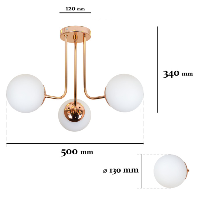 Люстра 7529908-3 GOLD+WH (LVS4778)