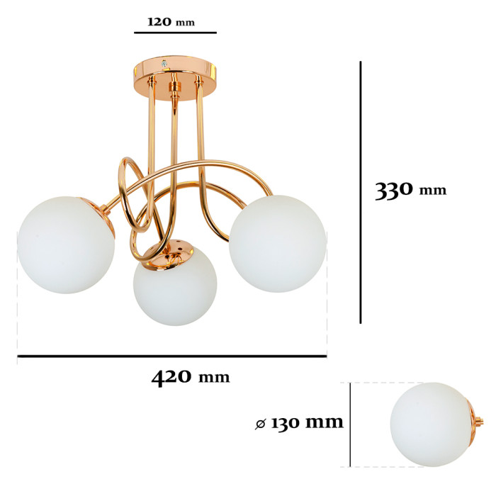Люстра 7529903-3 GOLD+WH (LVS4725)
