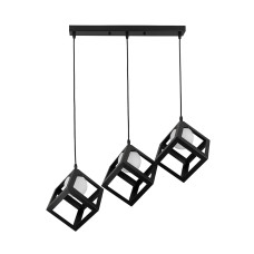 Підвісний світильник 756PR160glass-3 BK+WH (500) (LVS4268)