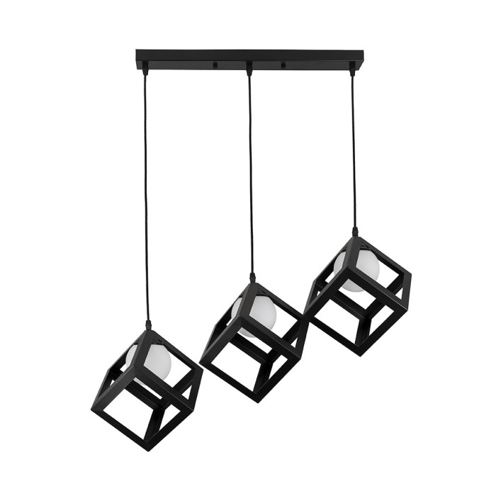 Підвісний світильник 756PR160glass-3 BK+WH (500) (LVS4268)
