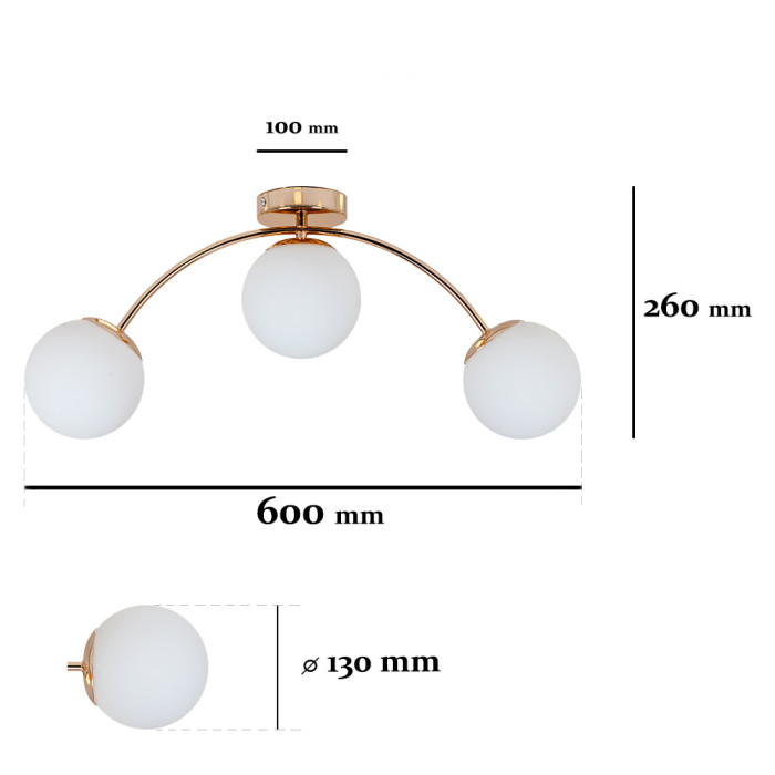 Люстра 7529907-3 GOLD+WH (LVS4768)