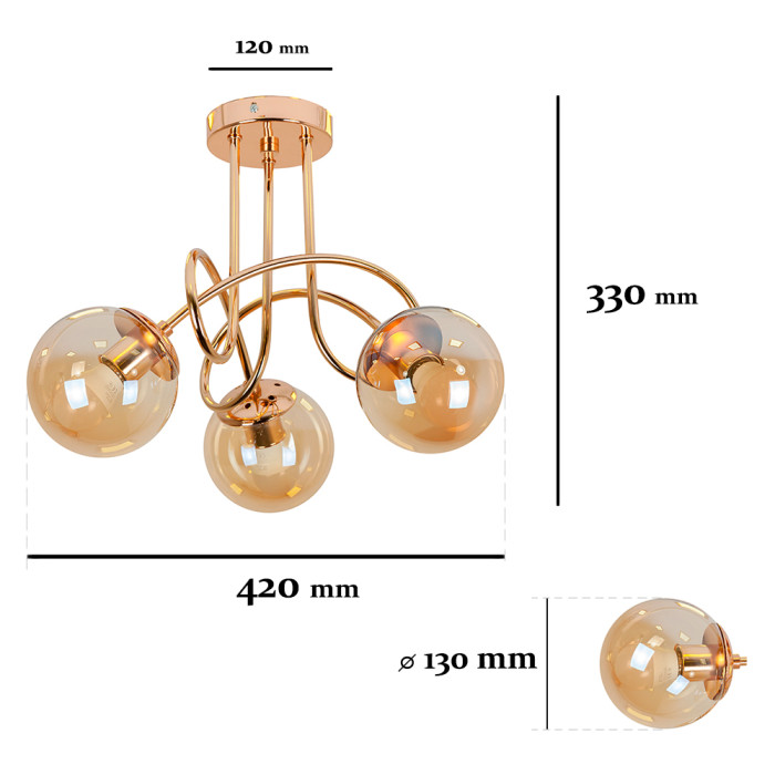 Люстра 7529903-3 GOLD+BR (LVS4726)