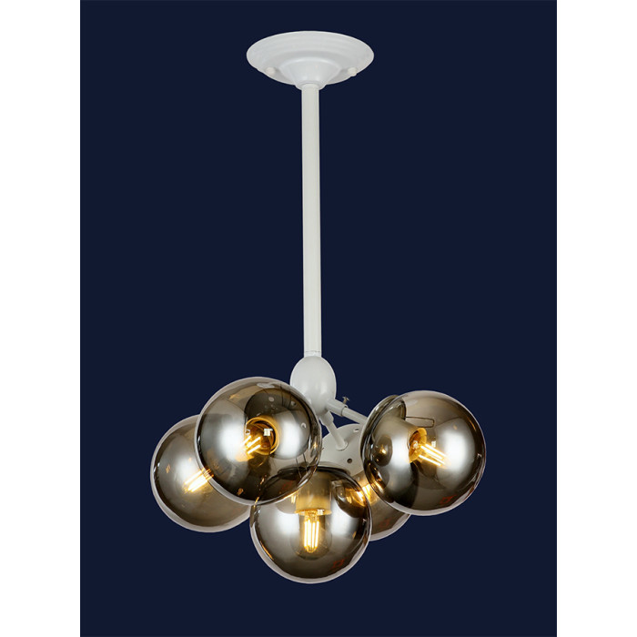 Люстра 756PL385-5 WH+BK (LVS2043)