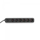 Мережевий подовжувач VIDEX ONCORD з/з 6п 3м (3x1.5мм) з кнопкою Black (VF-PD63G-B)