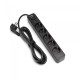 Мережевий подовжувач VIDEX ONCORD з/з 5п 3м (3x1.5мм) з кнопкою Black (VF-PD53G-B)