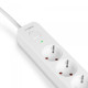 Мережевий подовжувач VIDEX ONCORD з/з 5п 3м (3x1.5мм) з кнопкою White (VF-PD53G-W)