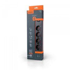 Мережевий подовжувач VIDEX ONCORD з/з 4п 3м (3x1.5мм) 3.4А USB(QC3.0) +USB-C(PD20W) з кнопкою Black (VF-PD43G1QC1PD-B)