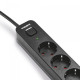 Мережевий подовжувач VIDEX ONCORD з/з 4п 3м (3x1.5мм) з кнопкою Black (VF-PD43G-B)