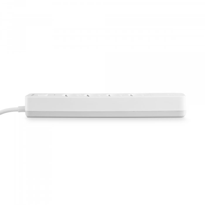 Мережевий подовжувач VIDEX ONCORD з/з 4п 3м (3x1.5мм) 3.4А USB(QC3.0) +USB-C(PD20W) з кнопкою White (VF-PD43G1QC1PD-W)