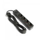 Мережевий подовжувач VIDEX ONCORD з/з 4п 3м (3x1.5мм) з кнопкою Black (VF-PD43G-B)