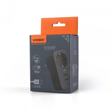 Мережевий адаптер VIDEX ONCORD з/з 1п 2.4A 2USB+USB-C Black (VF-AD1G2U1C-B)
