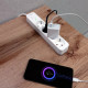 Мережевий подовжувач VIDEX ONCORD з/з 4п 3м (3x1.5мм) з кнопкою White (VF-PD43G-W)
