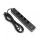 Мережевий подовжувач VIDEX ONCORD з/з 4п 3м (3x1.5мм) 3.4А USB(QC3.0) +USB-C(PD20W) з кнопкою Black (VF-PD43G1QC1PD-B)