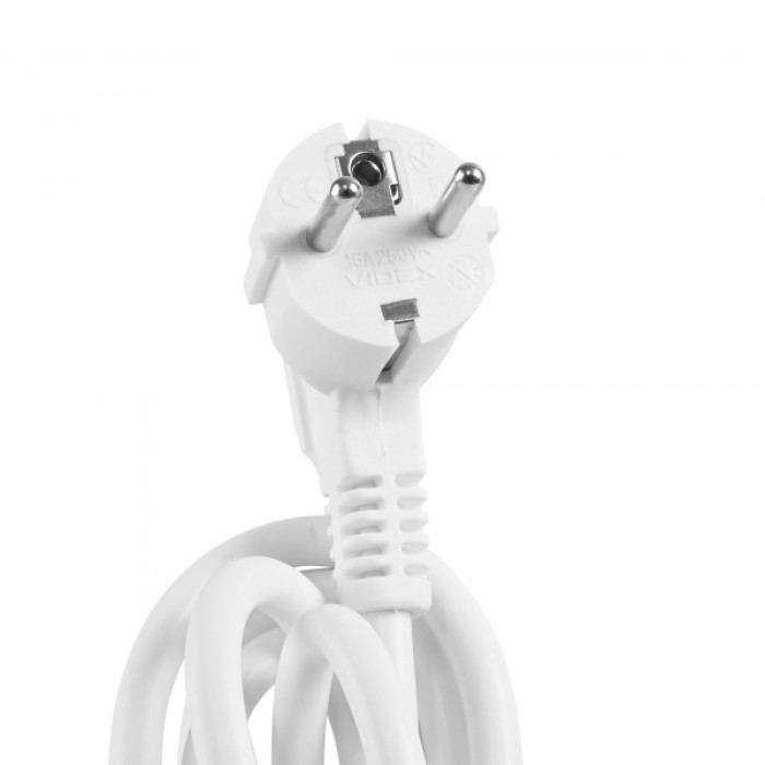 Мережевий подовжувач VIDEX ONCORD з/з 5п 3м (3x1.5мм) з кнопкою White (VF-PD53G-W)
