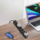 Мережевий подовжувач VIDEX ONCORD з/з 6п 3м (3x1.5мм) з кнопкою Black (VF-PD63G-B)
