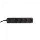 Мережевий подовжувач VIDEX ONCORD з/з 4п 3м (3x1.5мм) з кнопкою Black (VF-PD43G-B)