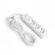 Мережевий подовжувач VIDEX ONCORD з/з 3п 3м (3x1.5мм) з кнопкою White (VF-PD33G-W)