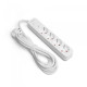 Мережевий подовжувач VIDEX ONCORD з/з 4п 3м (3x1.5мм) з кнопкою White (VF-PD43G-W)