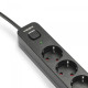 Мережевий подовжувач VIDEX ONCORD з/з 5п 3м (3x1.5мм) з кнопкою Black (VF-PD53G-B)