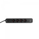 Мережевий подовжувач VIDEX ONCORD з/з 4п 3м (3x1.5мм) 3.4А USB(QC3.0) +USB-C(PD20W) з кнопкою Black (VF-PD43G1QC1PD-B)