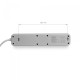 Мережевий подовжувач VIDEX ONCORD з/з 3п 3м (3x1.5мм) 2.4А 2USB+USB-C з кнопкою White (VF-PD33G2U1C-W)