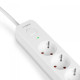 Мережевий подовжувач VIDEX ONCORD з/з 3п 3м (3x1.5мм) з кнопкою White (VF-PD33G-W)
